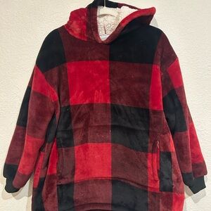 Plaid Red and Black Women's Sweater